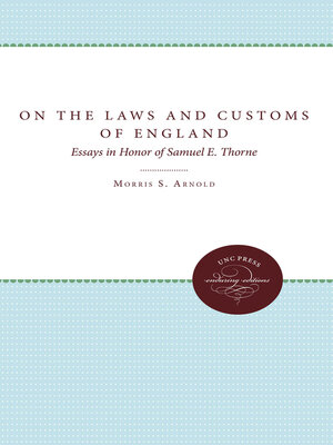 On the Laws and Customs of England - ebook
